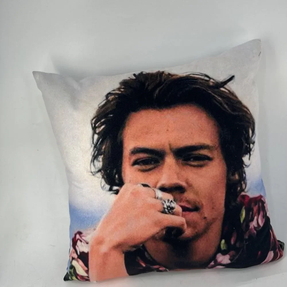 Harry Styles Photo Print‎ Decorative Throw Pillow Fan Merchandise Soft Plush